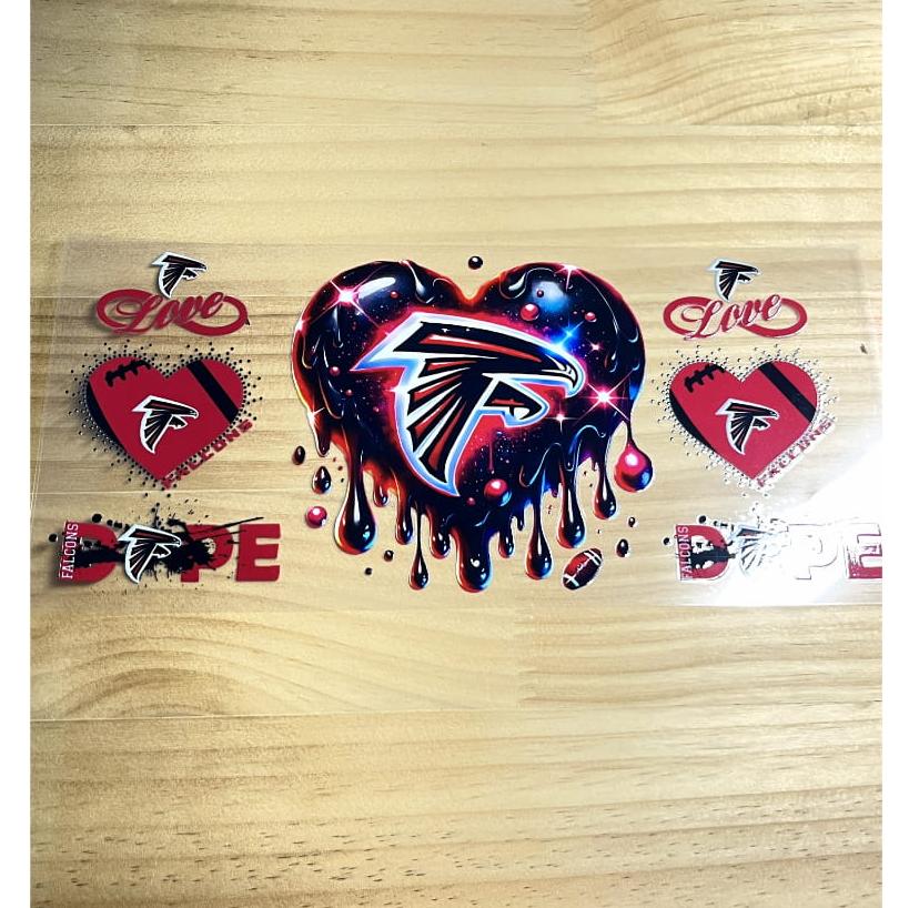 16oz UVDTF Cup Wraps,Sport, Football Teams , Falcons