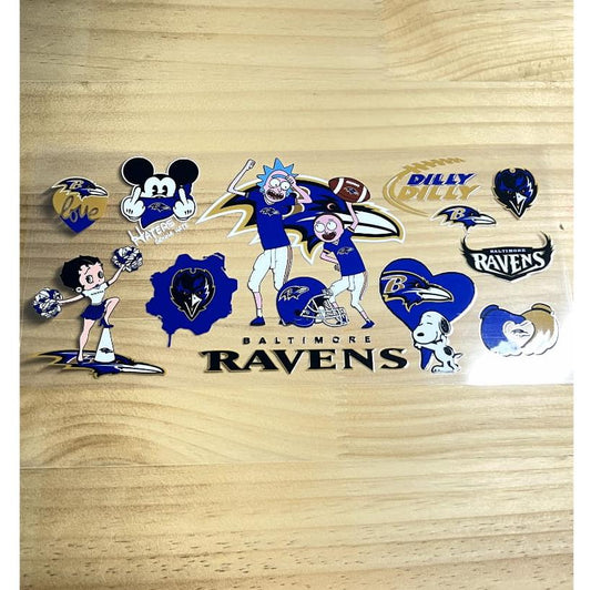 16oz UVDTF Cup Wraps,Sport, Football Teams, Ravens