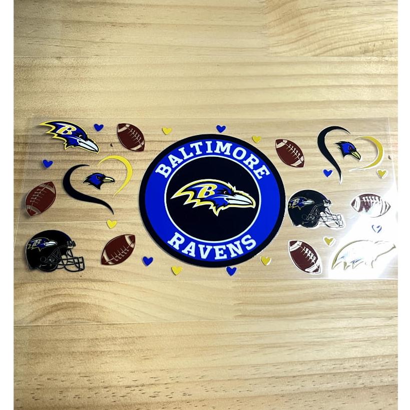 16oz UVDTF Cup Wraps,Sport, Football Teams, Ravens