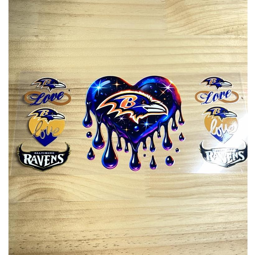 16oz UVDTF Cup Wraps,Sport, Football Teams, Ravens