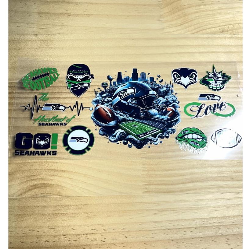 16oz UVDTF Cup Wraps,Sport, Football Teams ,Seahawks