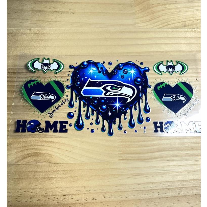 16oz UVDTF Cup Wraps,Sport, Football Teams ,Seahawks