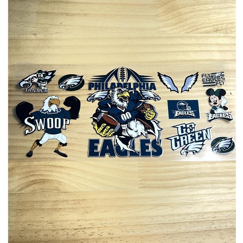 16oz UVDTF Cup Wraps,Sport, Football Teams ,Eagles