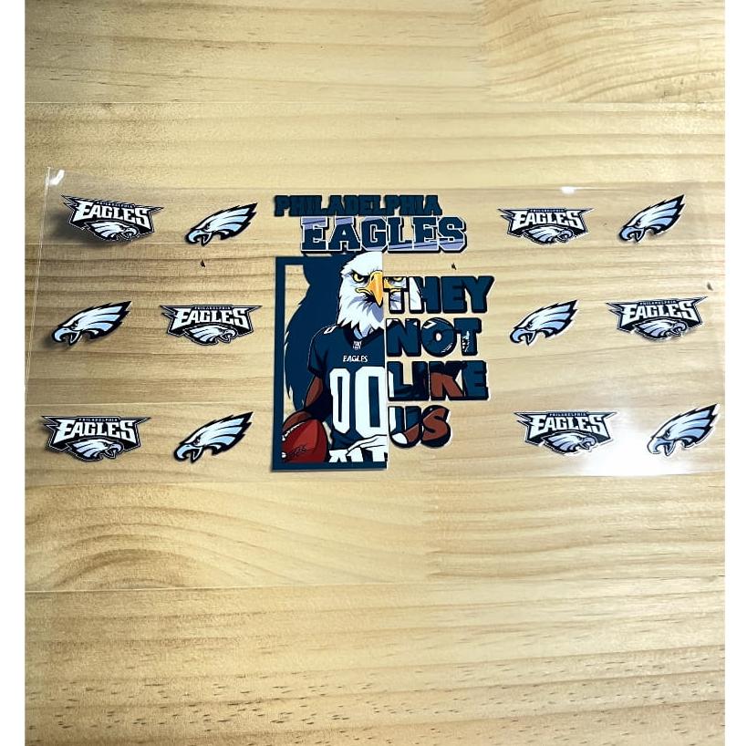 16oz UVDTF Cup Wraps,Sport, Football Teams ,Eagles