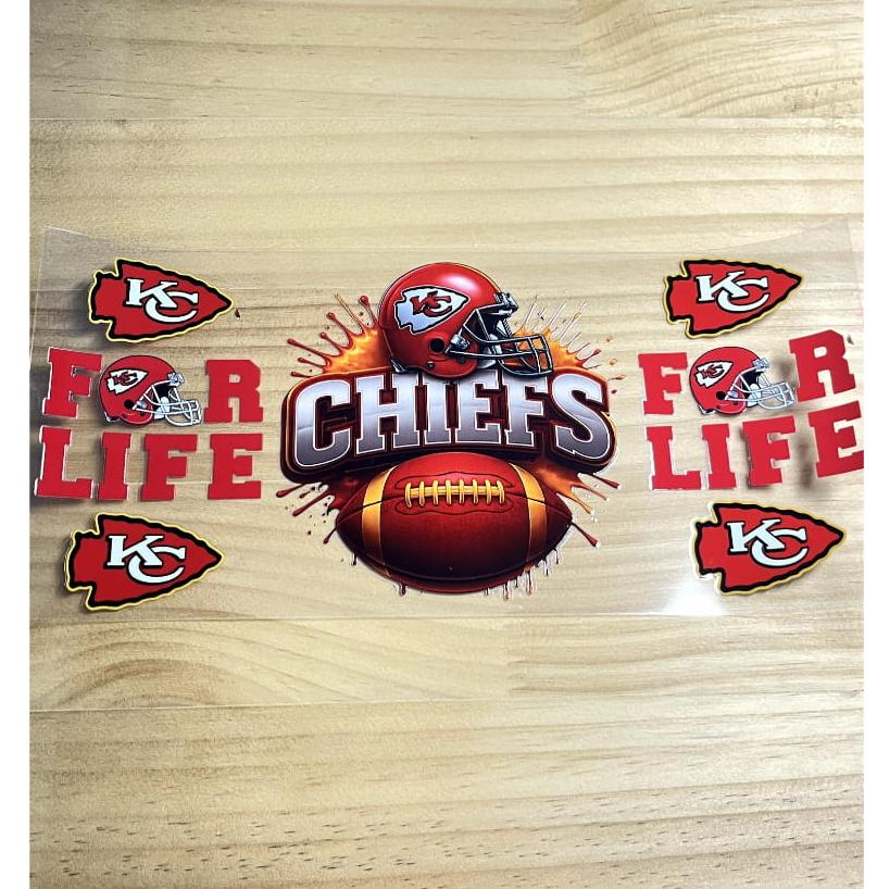 16oz UVDTF Cup Wraps,Sport, Football Teams ,Chiefs ,KC