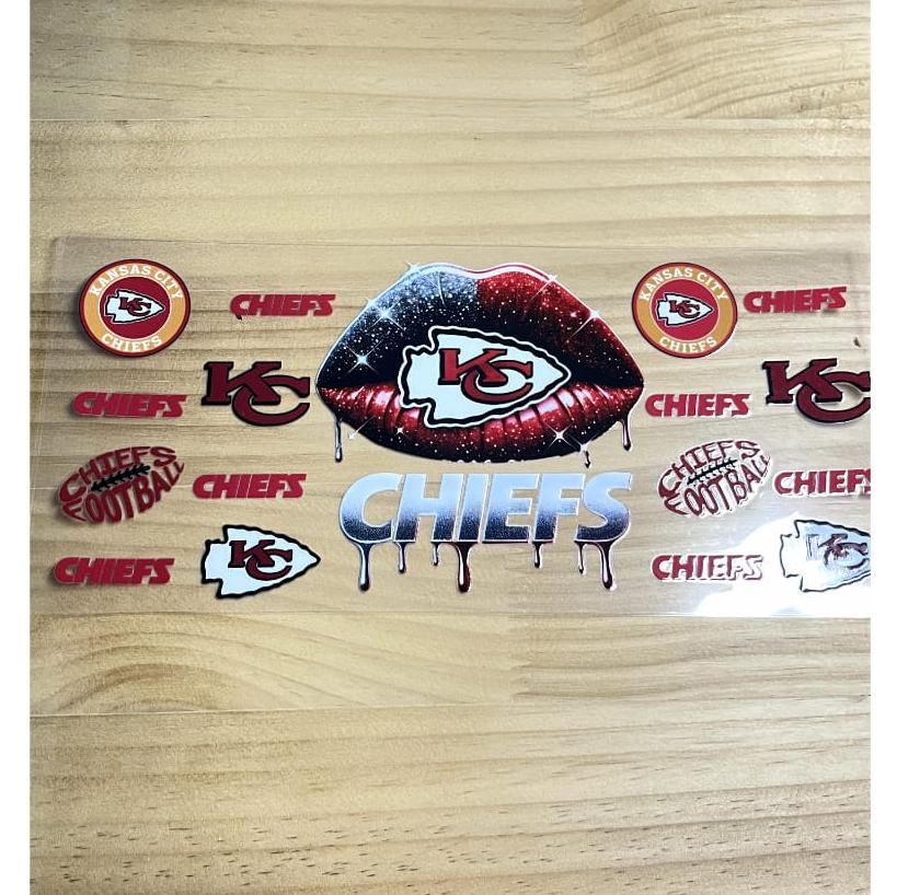 16oz UVDTF Cup Wraps,Sport, Football Teams ,Chiefs ,KC