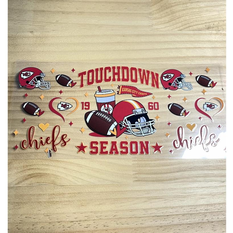 16oz UVDTF Cup Wraps,Sport, Football Teams ,Chiefs ,KC