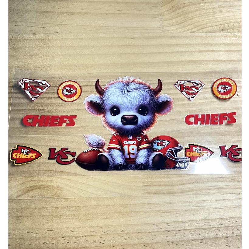 16oz UVDTF Cup Wraps,Sport, Football Teams ,Chiefs ,KC