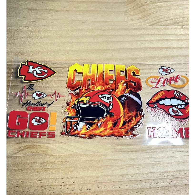 16oz UVDTF Cup Wraps,Sport, Football Teams ,Chiefs ,KC
