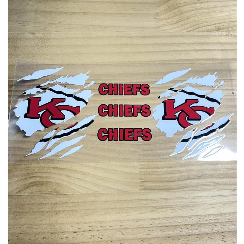 16oz UVDTF Cup Wraps,Sport, Football Teams ,Chiefs ,KC