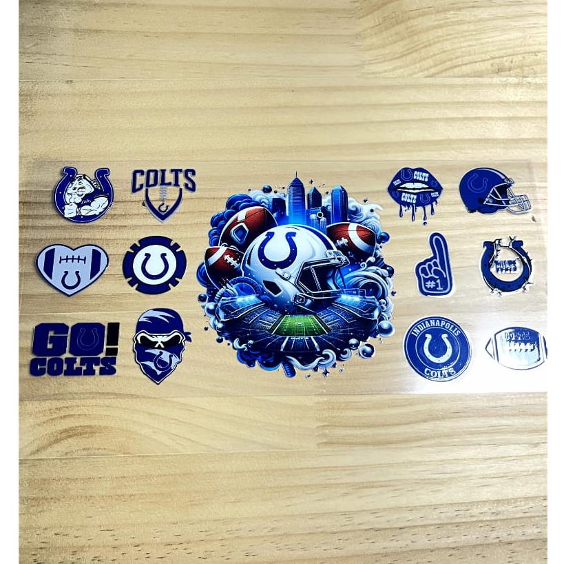 16oz UVDTF Cup Wraps,Sport, Football Teams, Colts