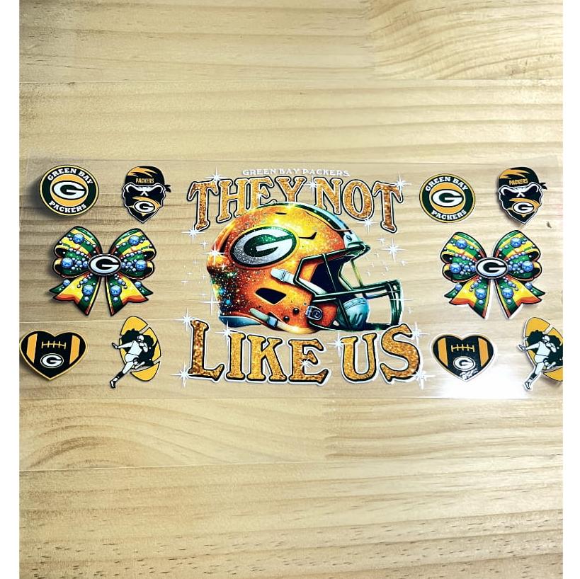 16oz UVDTF Cup Wraps,Sport, Football ,Green Bay Packers