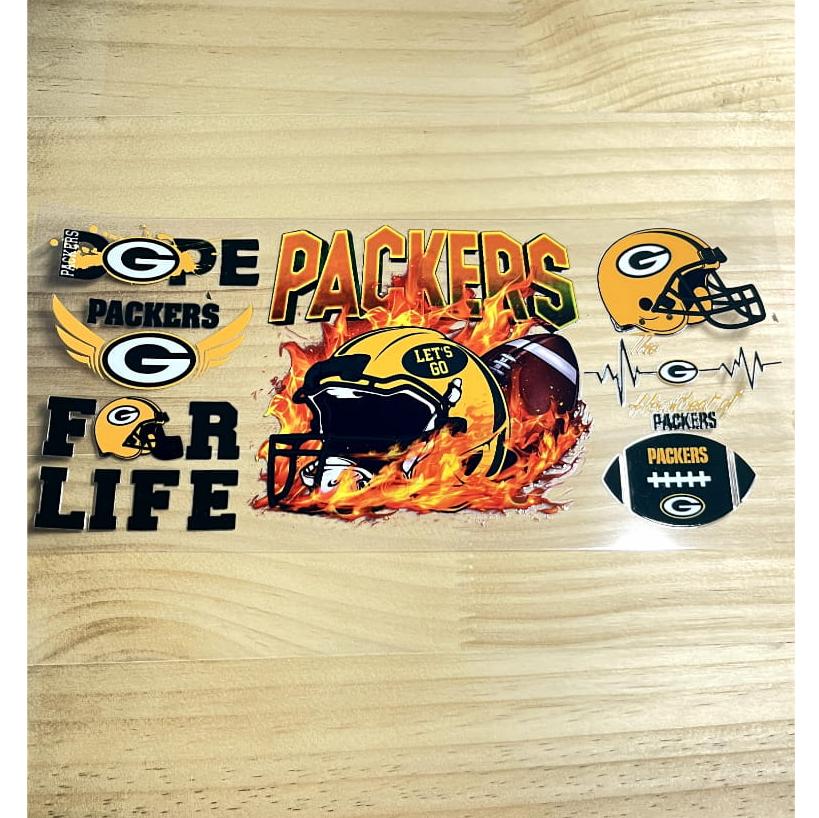 16oz UVDTF Cup Wraps,Sport, Football ,Green Bay Packers