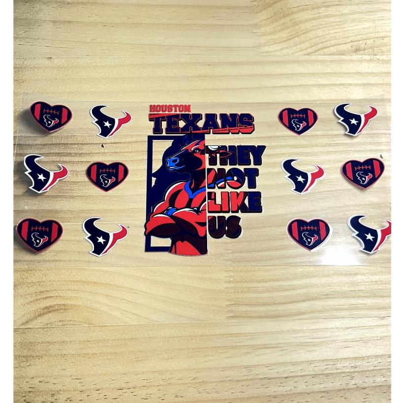 16oz UVDTF Cup Wraps,Sport, Football ,Texans