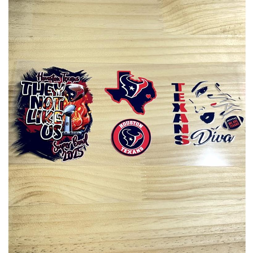 16oz UVDTF Cup Wraps,Sport, Football ,Texans