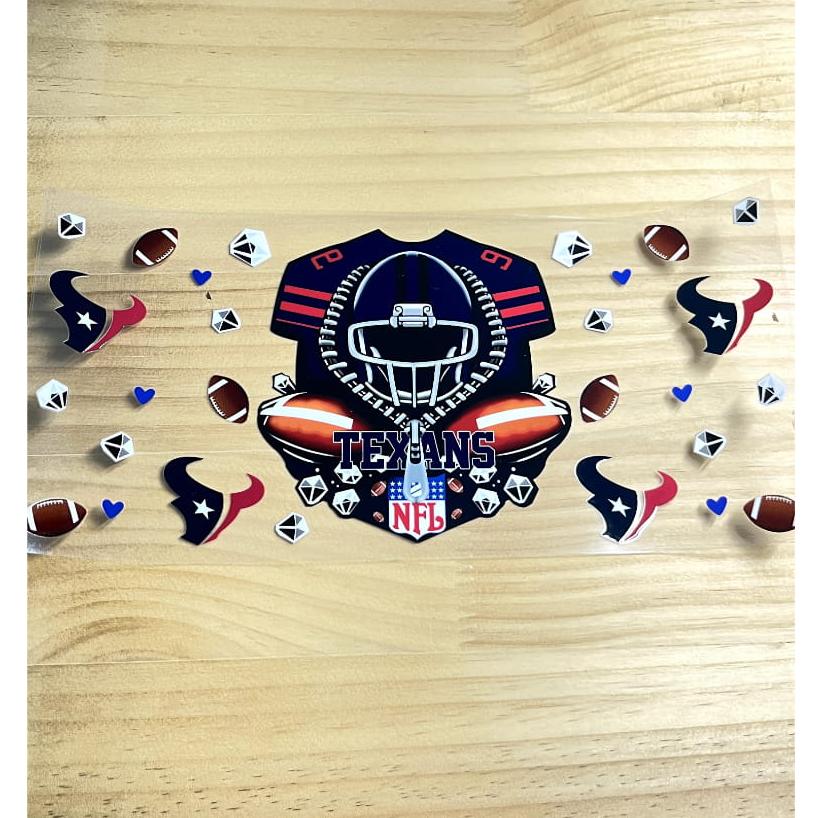 16oz UVDTF Cup Wraps,Sport, Football ,Texans
