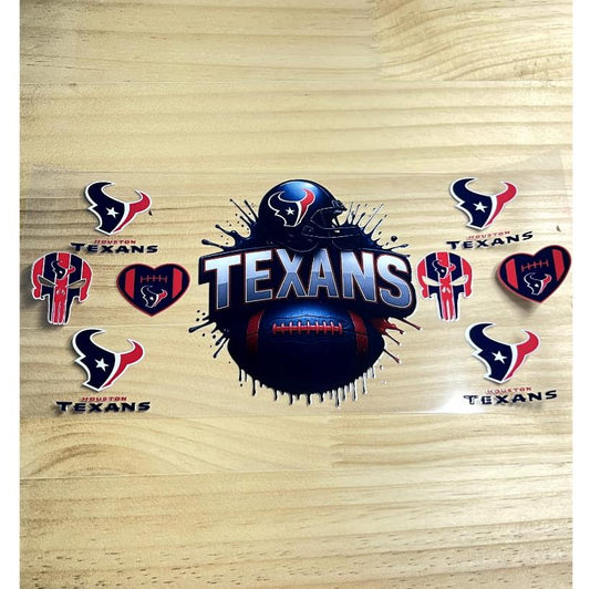 16oz UVDTF Cup Wraps,Sport, Football ,Texans