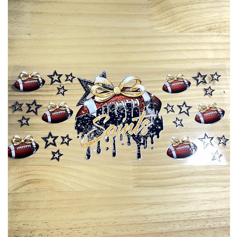 16oz UVDTF Cup Wraps,Sport, Football Teams ,Saints
