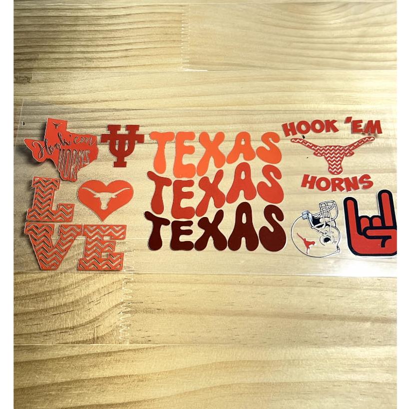16oz UVDTF Cup Wraps,Football Sport Teams , Texas