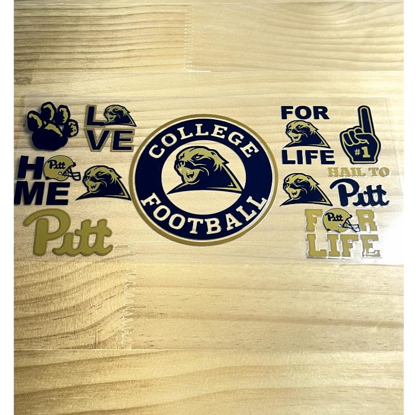 16oz UVDTF Cup Wraps,Colleage Football Sport Teams , Pitt