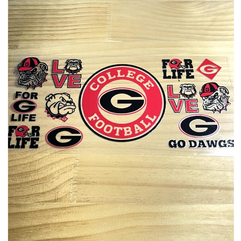 16oz UVDTF Cup Wraps,Sport, College Football , Georgia