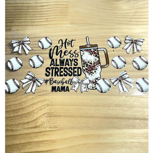 16oz UVDTF Cup Wraps,Baseball ,Mom ,Bownet ,Sport