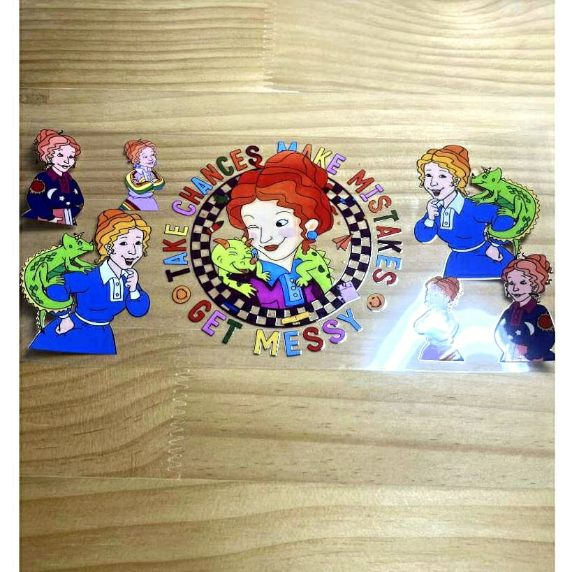 16oz UVDTF Cup Wraps,Cartoon ,Magic School Bus