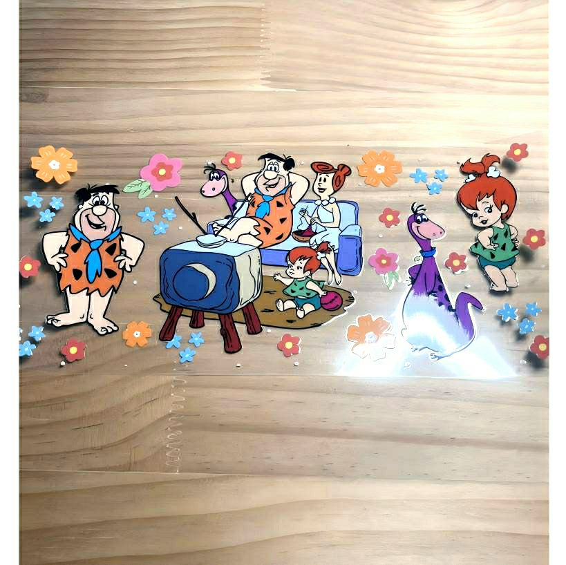 16oz UVDTF Cup Wraps, Cartoon, The Flintstones