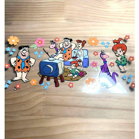 16oz UVDTF Cup Wraps, Cartoon, The Flintstones
