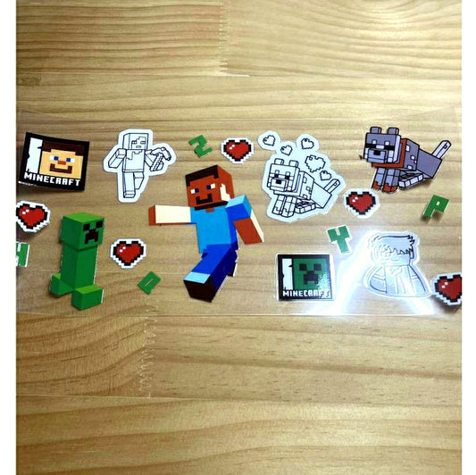 16oz UVDTF Cup Wraps, Cartoon , Minecraft