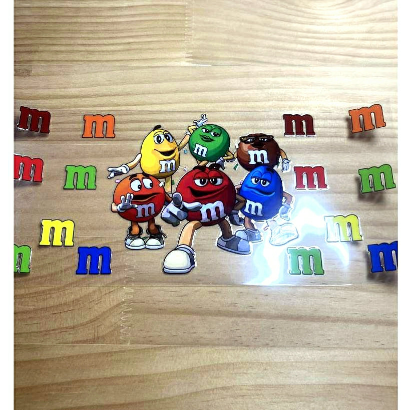 16oz UVDTF Cup Wraps, Cartoon ,M&M's