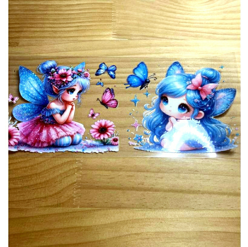 16oz UVDTF Cup Wraps, Butterfly ,Girl