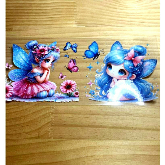 16oz UVDTF Cup Wraps, Butterfly ,Girl