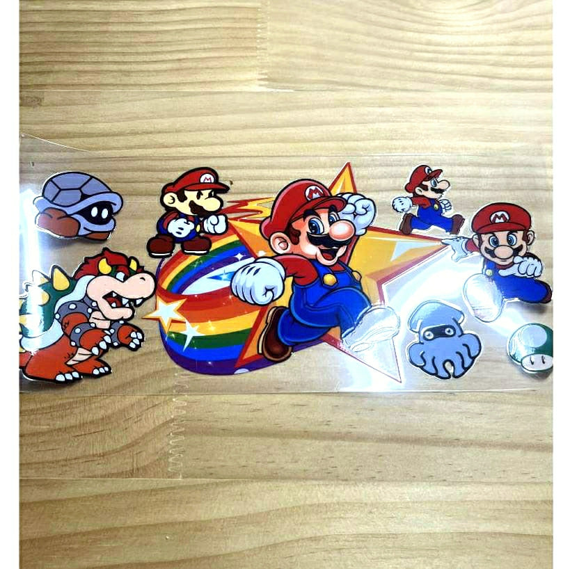 16oz UVDTF Cup Wraps ,Cartoon,Super Mario