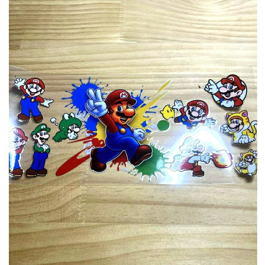 16oz UVDTF Cup Wraps,Cartoon,Super Mario