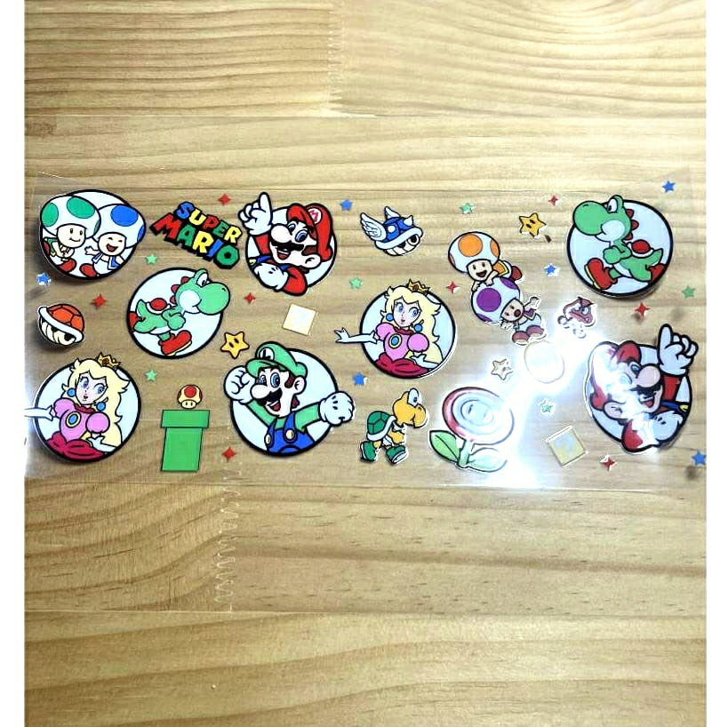 16oz UVDTF Cup Wraps,Cartoon ,Super Mario