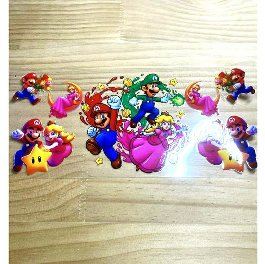 16oz UVDTF Cup Wraps ,Cartoon,Super Mario