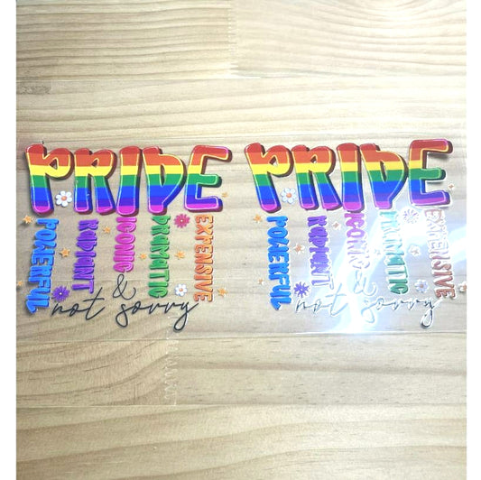 16oz UVDTF Cup Wraps ,Rainbow Pride