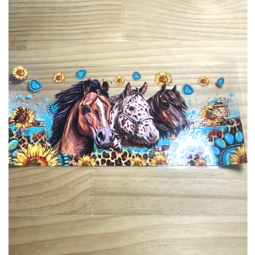 16oz UVDTF Cup Wraps, Horse ,Sunflower