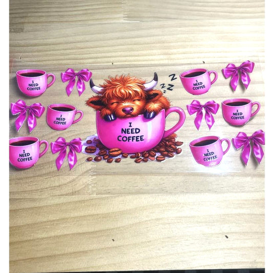 16oz UVDTF Cup Wraps ,Cow ,Cup
