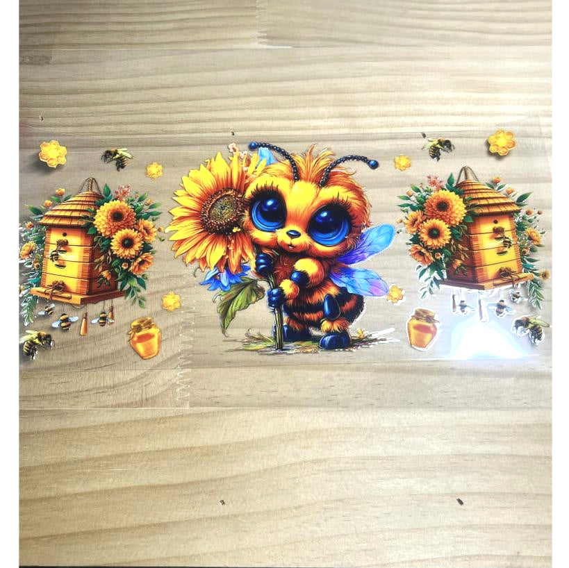 16oz UVDTF Cup Wraps,Bee ,Sunflower