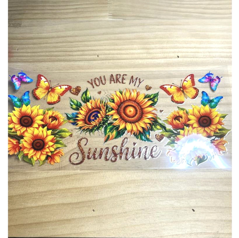 16oz UVDTF Cup Wraps, Butterfly ,Sunflower