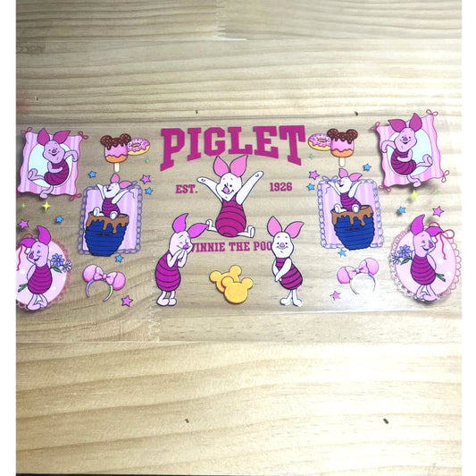 16oz UVDTF Cup Wraps, Cartoon ,Piglet