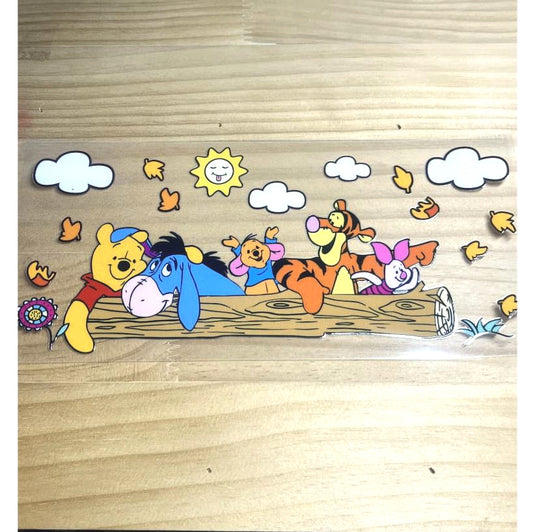 16oz UVDTF Cup Wraps, Winnie Pooh ,Cartoon