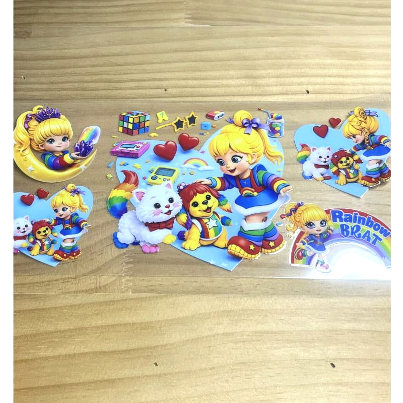 16oz UVDTF Cup Wraps ,Cartoon, Rabinbow Brite