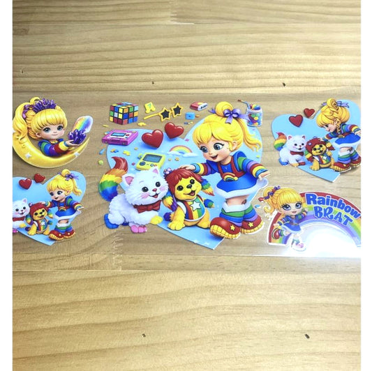 16oz UVDTF Cup Wraps ,Cartoon, Rabinbow Brite