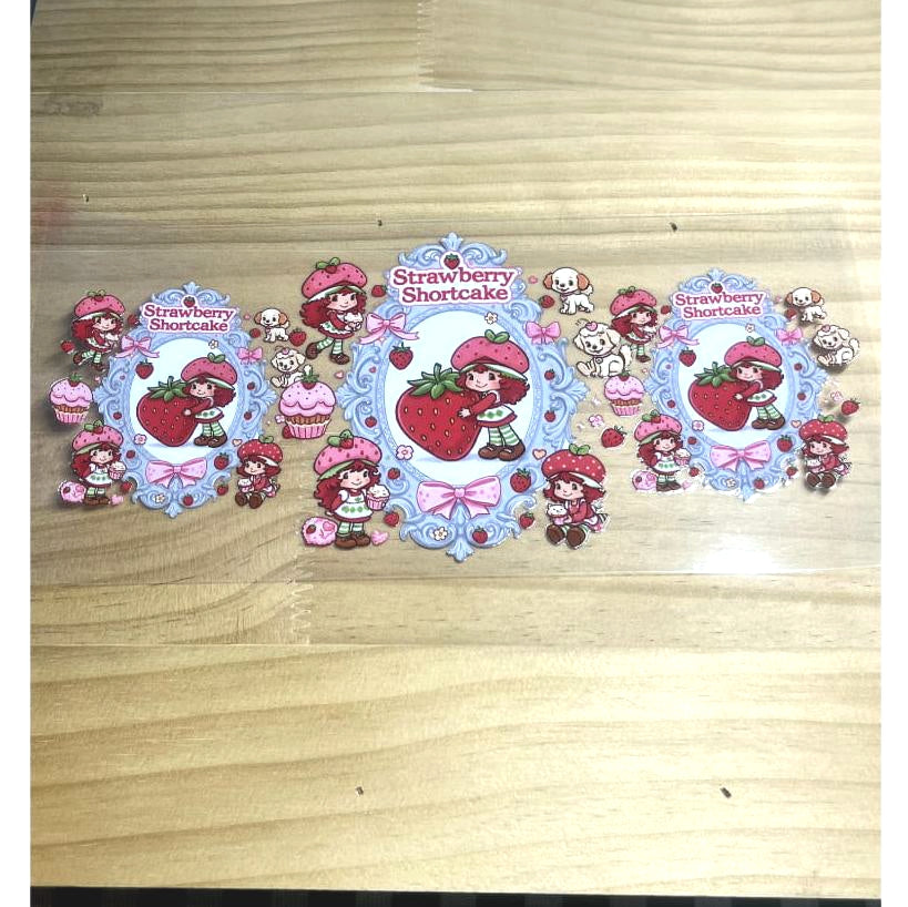 16oz UVDTF Cup Wraps,Cartoon, Strawberry Shortcake