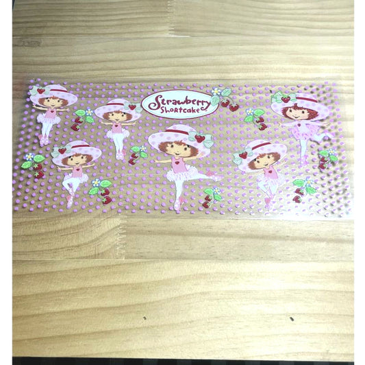 16oz UVDTF Cup Wraps ,Cartoon, Strawberry Shortcake