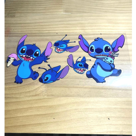 16oz UVDTF Cup Wraps, Cartoon ,Stitch