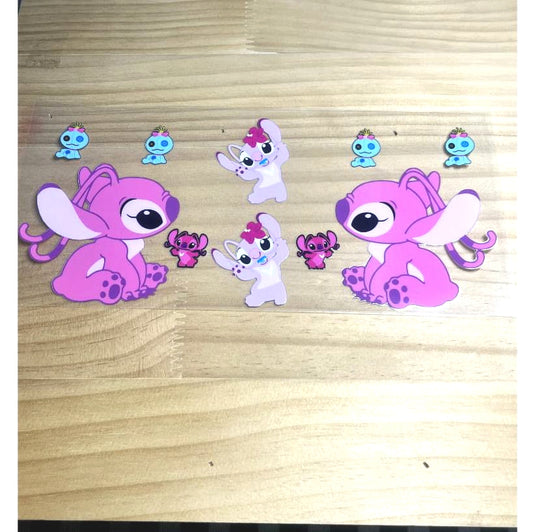 16oz UVDTF Cup Wraps, Cartoon ,Stitch